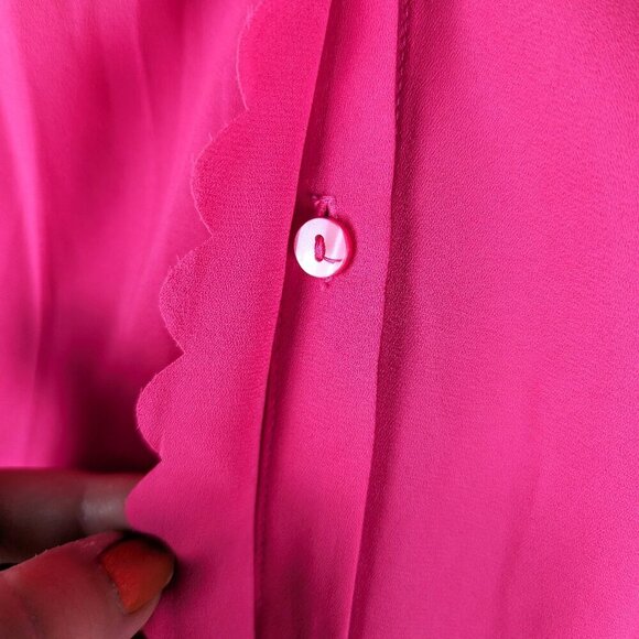 Worthington Woman Neon Pink Sleeveless Button-Down Blouse - 0X - Picture 3 of 6